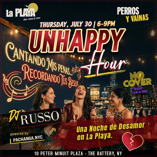 La Playa Unhappy Hour event flyer design