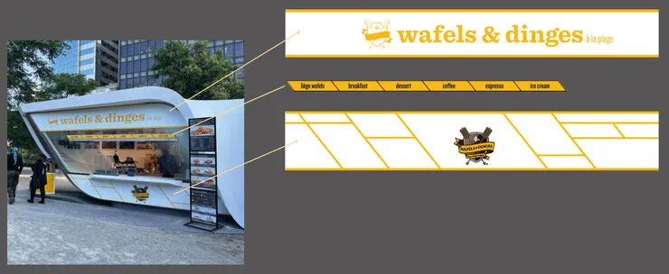 Wafels & Dinges à la plage beach kiosk concept and branding design