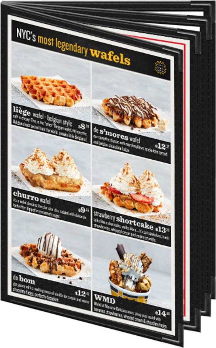 Wafels & Dinges menu booklet cover design