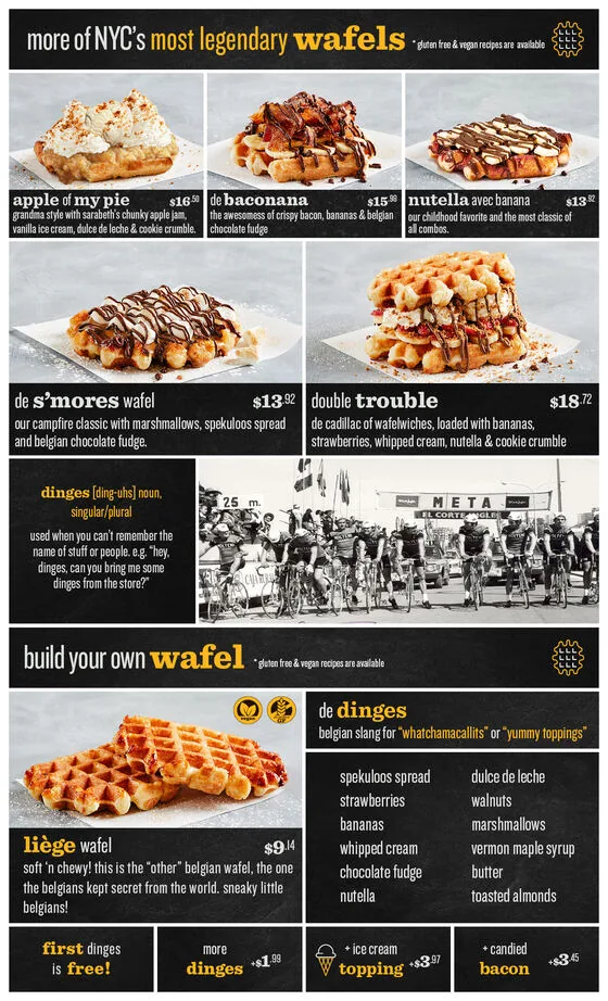 Wafels & Dinges menu design, second page