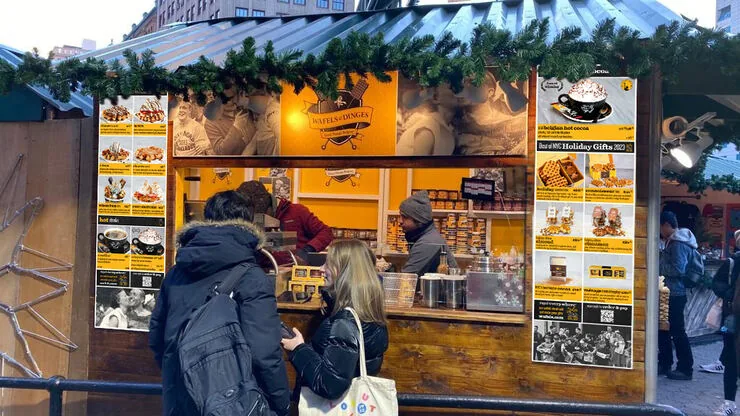 Wafels & Dinges stand at the Union Square Holiday Market, New York City